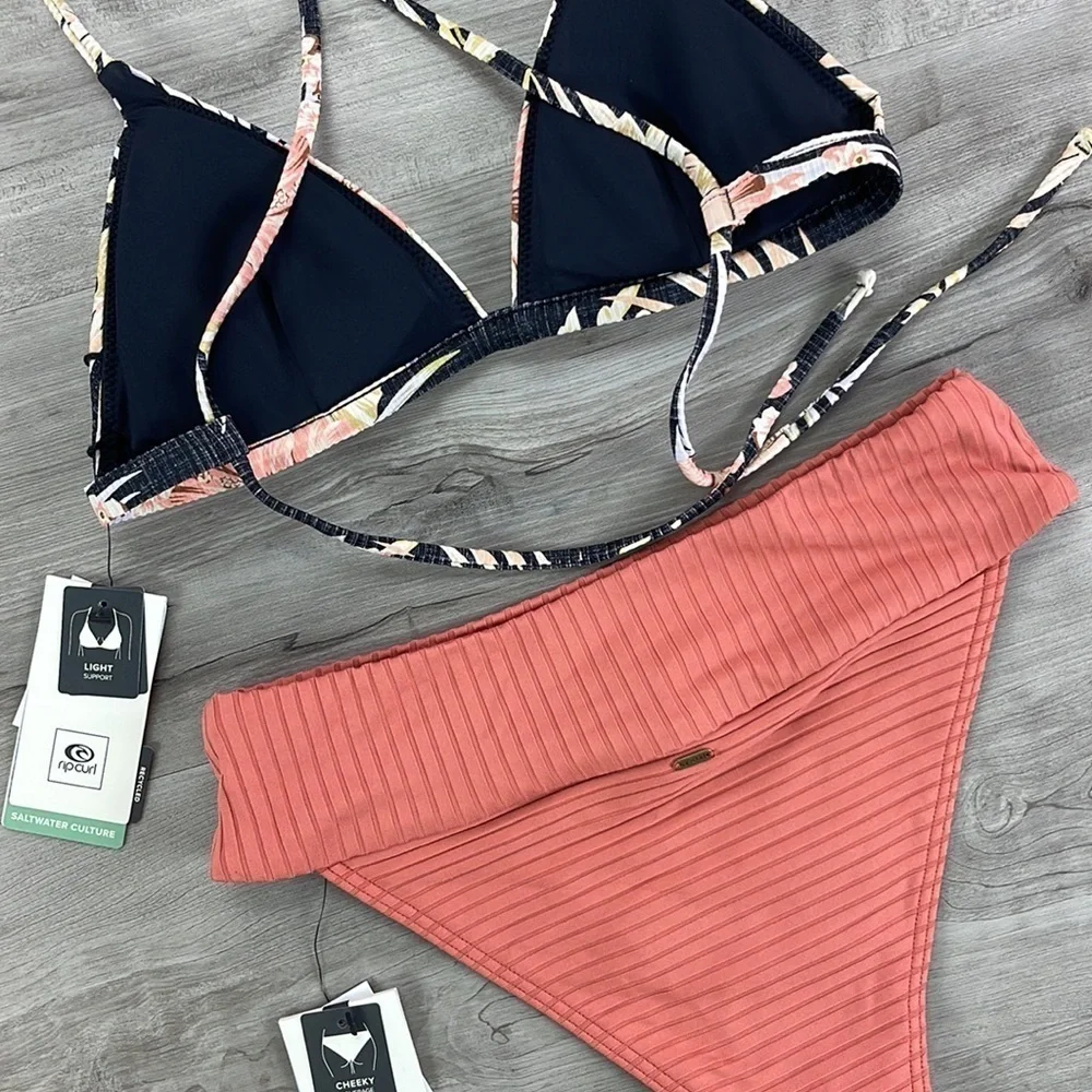 ☀️RIP CURL☀️ PARADISE CALLING X BACK PREMIUM SURF HI WAIST BIKINI SET
